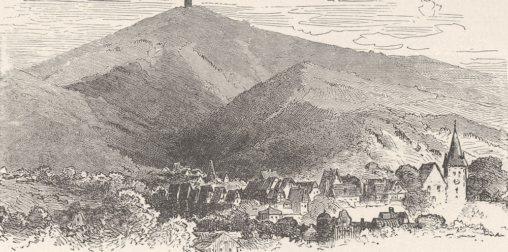 GERMANY. Zwingenberg and Melibocus 1903 old antique vintage print picture